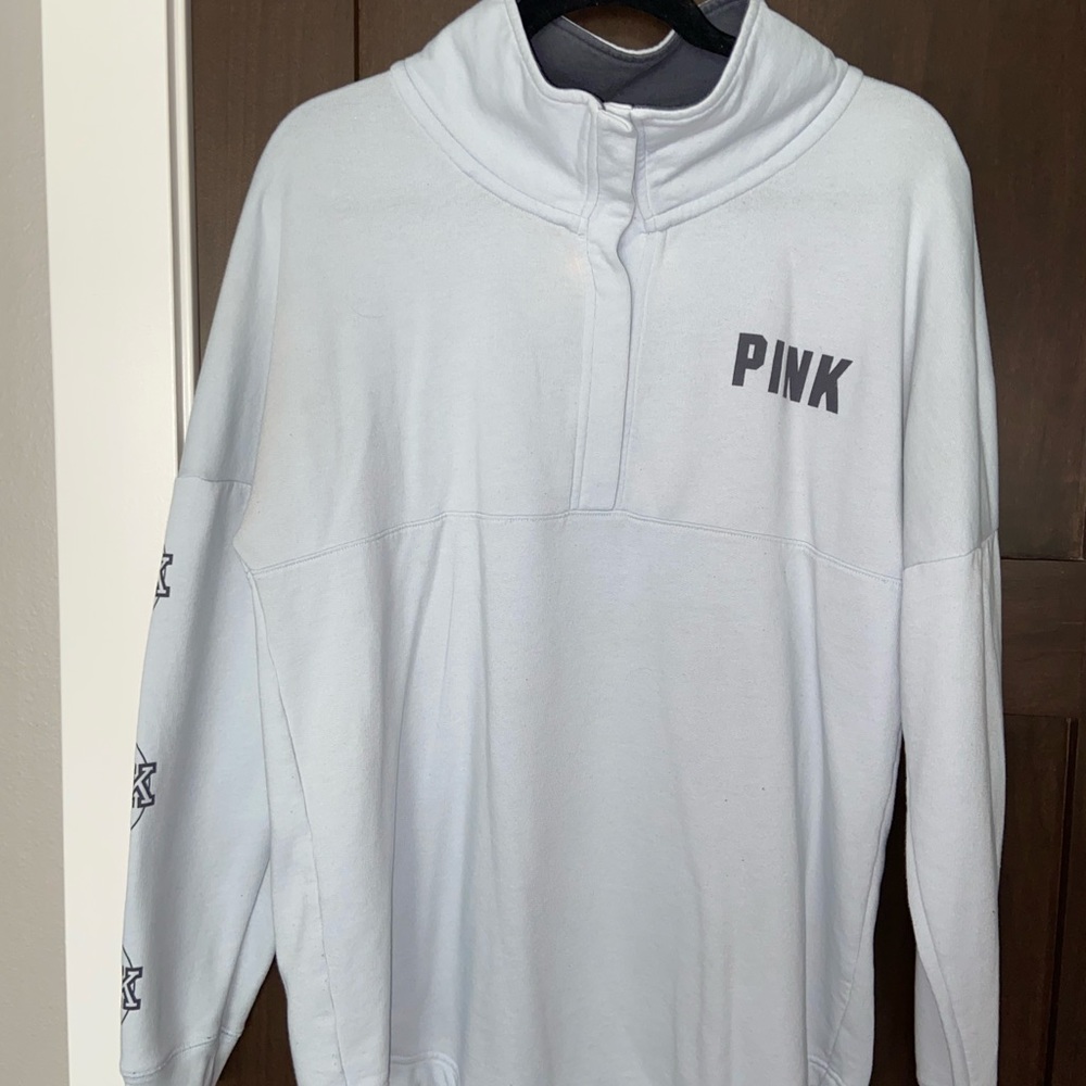 PINK quarter-zip sweater